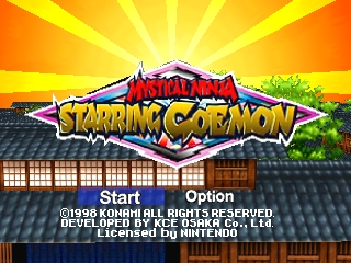 Mystical Ninja Starring Goemon title screen for Nintendo 64
